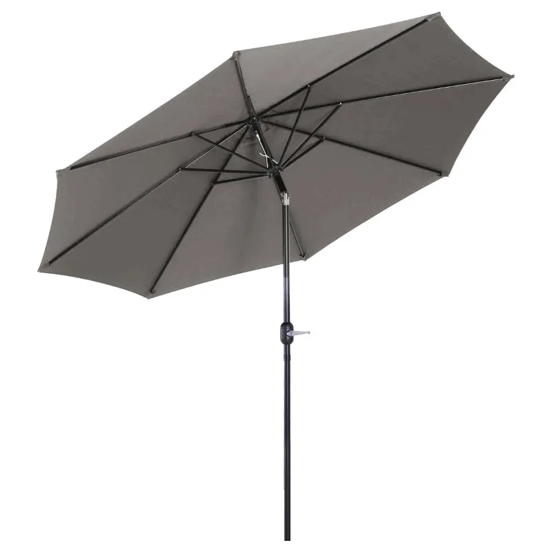 10’ x 8’ Outdoor Garden Umbrella - Light Gray