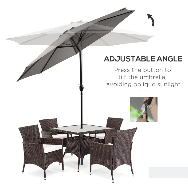 10’ x 8’ Outdoor Garden Umbrella - Light Gray