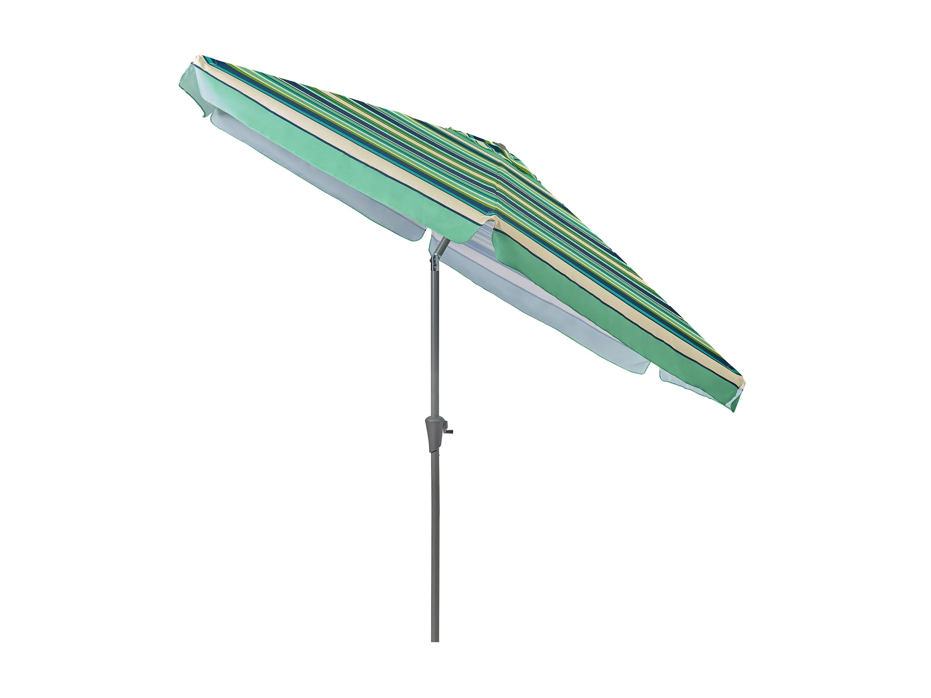 10ft Round Green and White Patio Umbrella