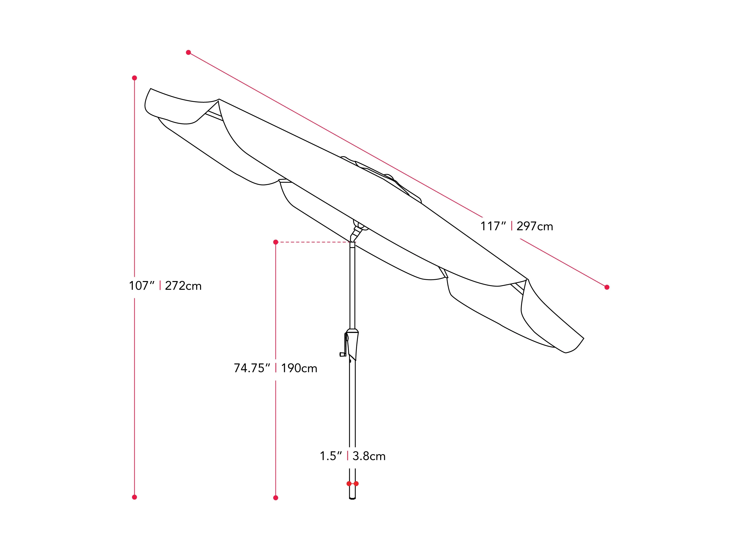 10ft Round Grey Patio Umbrella