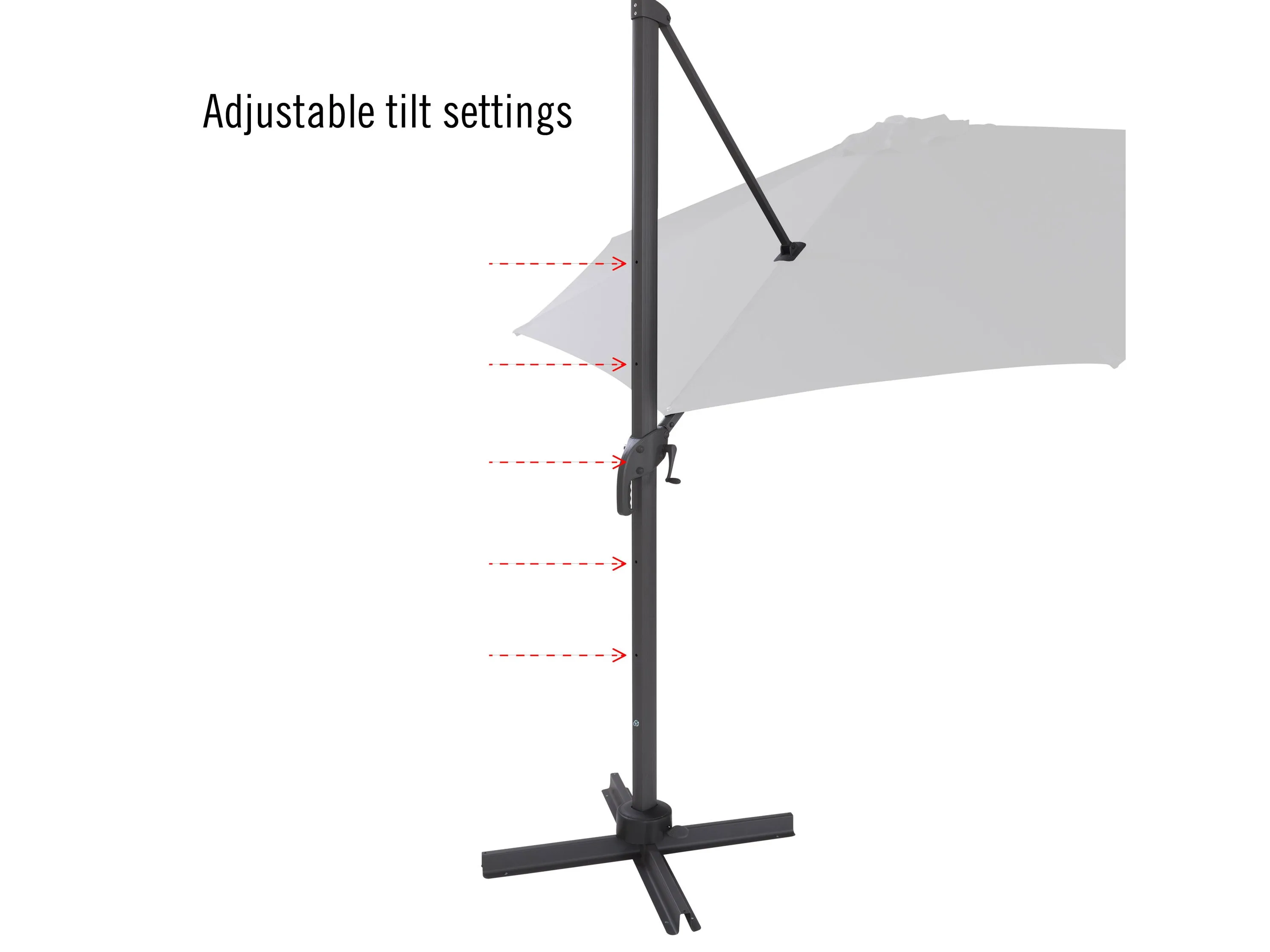 11.5ft Deluxe Offset Patio Umbrella - Black