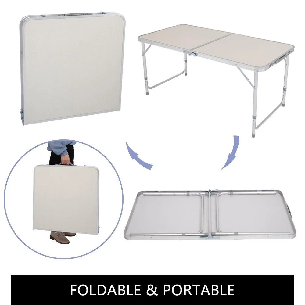 120 x 60 x 70 4Ft Portable Multipurpose Folding Table White