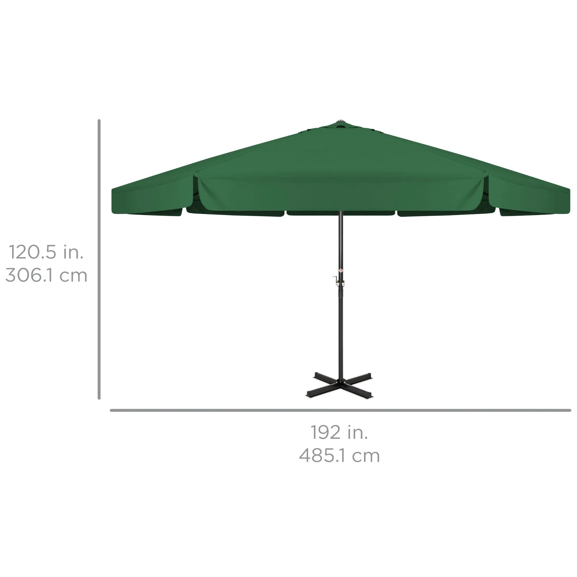 16ft Market Patio Umbrella w/ Cross Base, Crank, Aluminum Frame