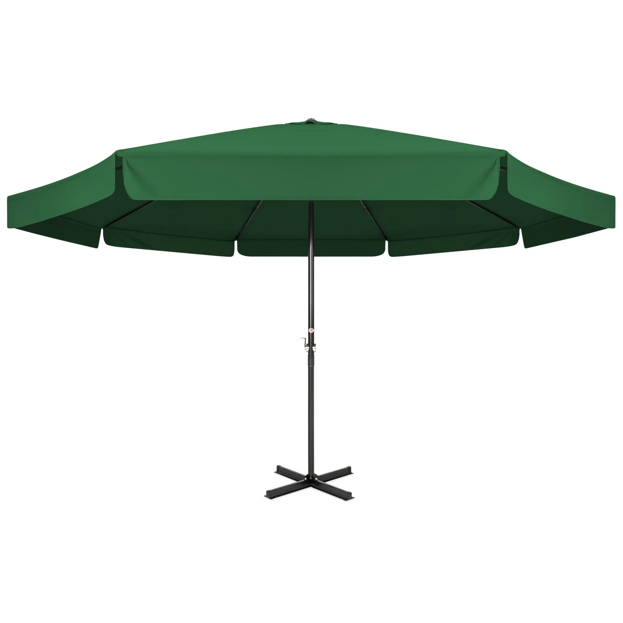 16ft Market Patio Umbrella w/ Cross Base, Crank, Aluminum Frame