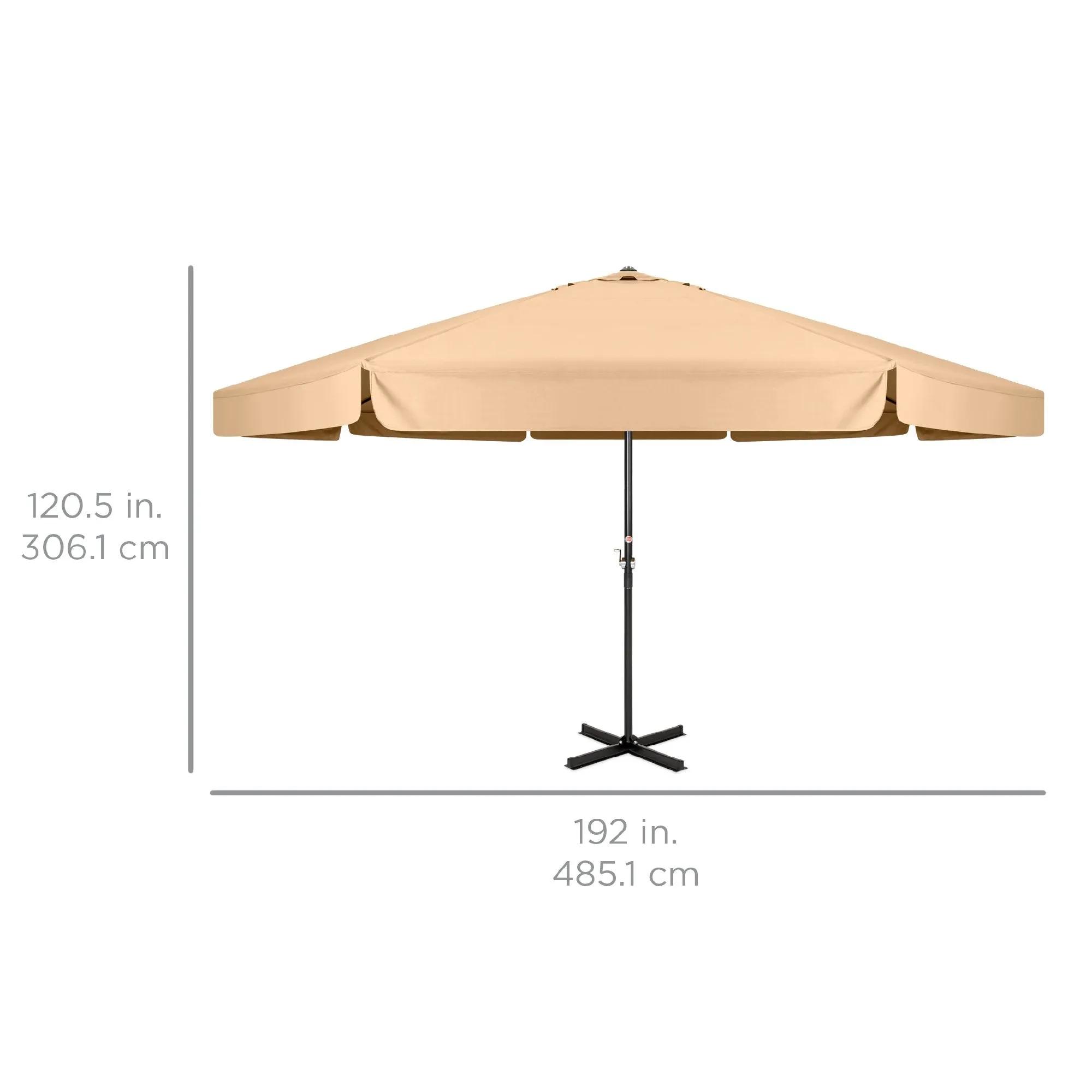 16ft Market Patio Umbrella w/ Cross Base, Crank, Aluminum Frame