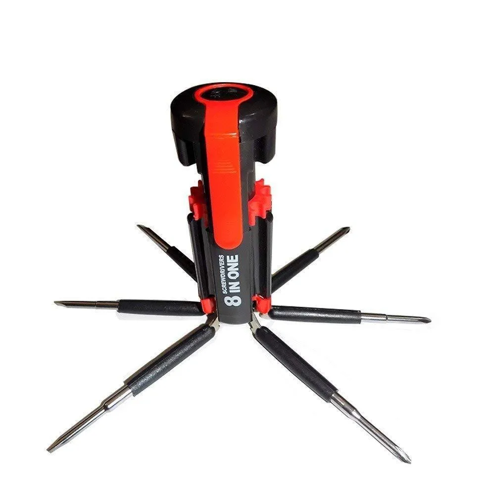 8 in 1 Multi-Function Screwdriver Kit with LED Portable Torch