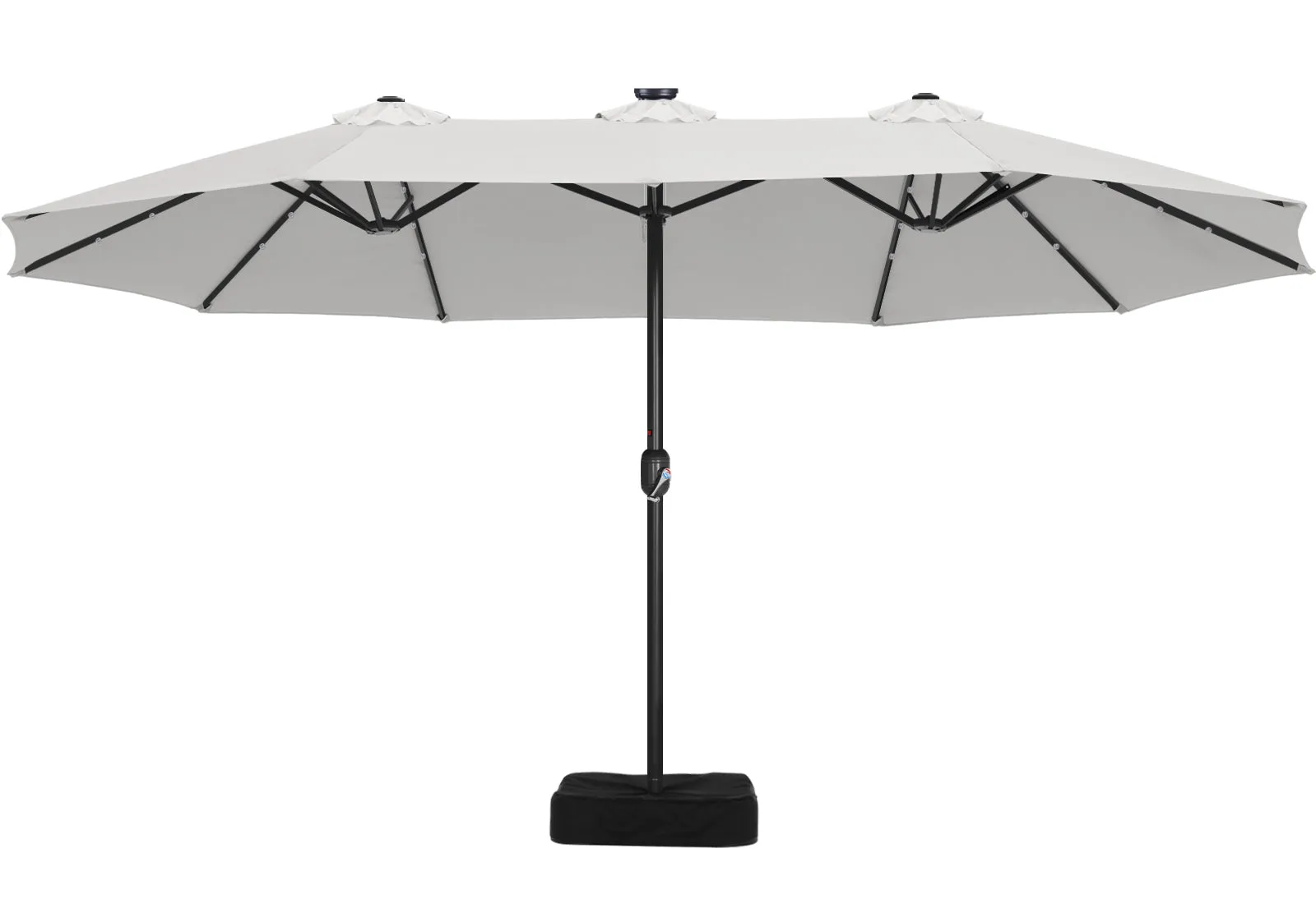 ABCCANOPY Outdoor Double-Sided Large Patio Umbrella 15FT with Solar Lights