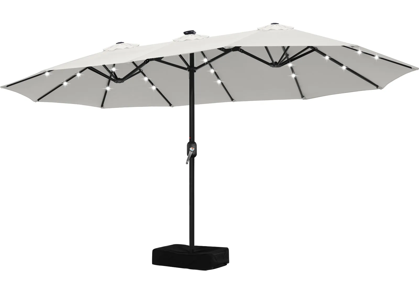 ABCCANOPY Outdoor Double-Sided Large Patio Umbrella 15FT with Solar Lights