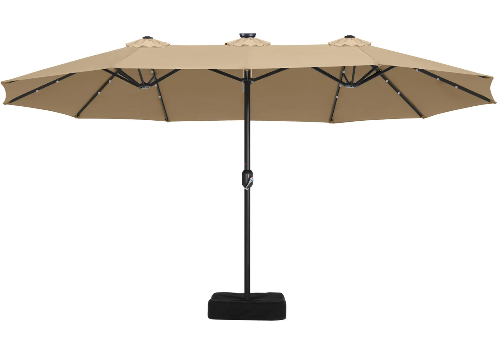 ABCCANOPY Outdoor Double-Sided Large Patio Umbrella 15FT with Solar Lights