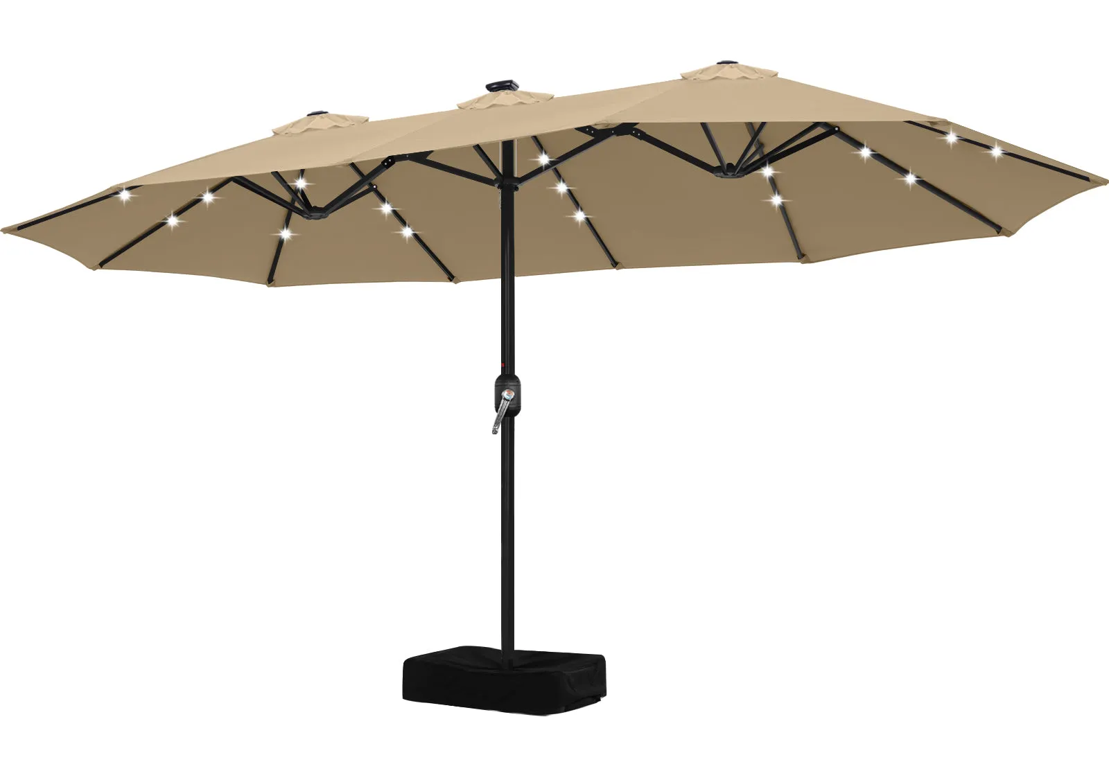 ABCCANOPY Outdoor Double-Sided Large Patio Umbrella 15FT with Solar Lights