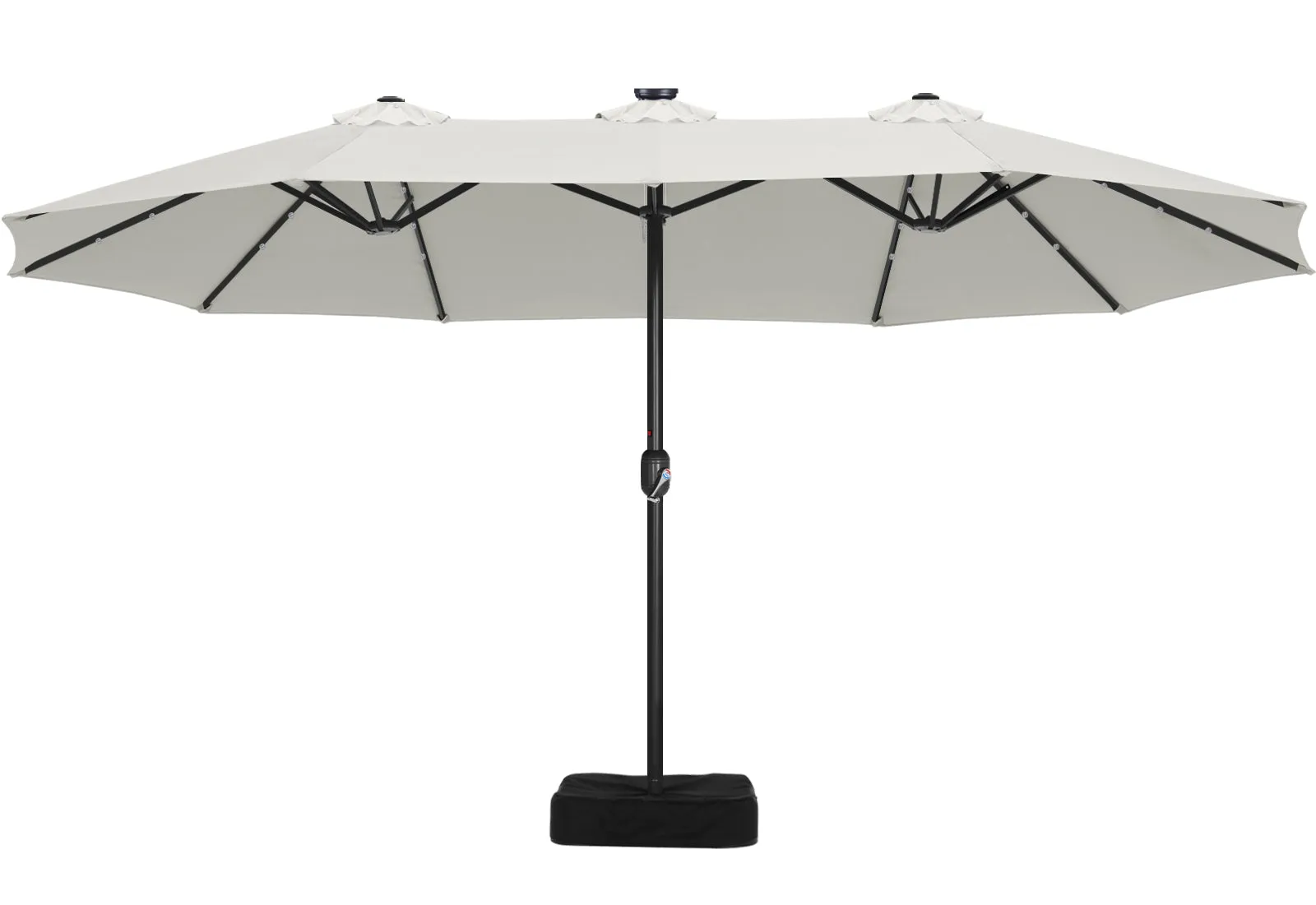 ABCCANOPY Outdoor Double-Sided Large Patio Umbrella 15FT with Solar Lights