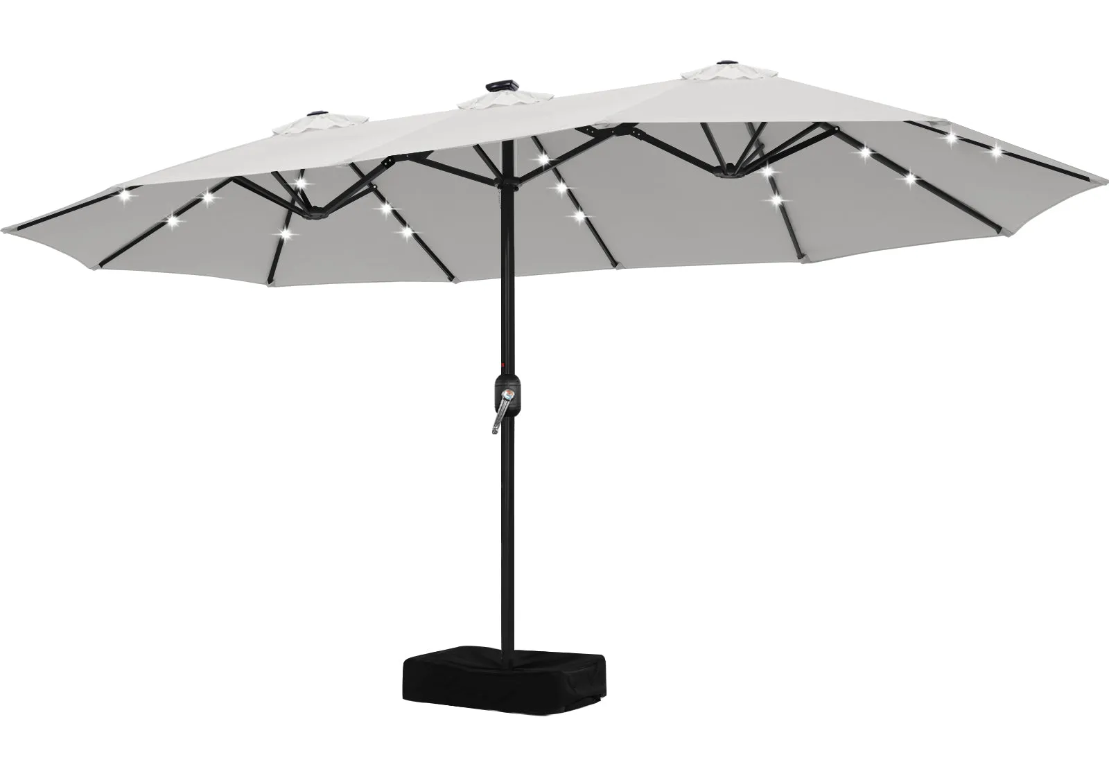 ABCCANOPY Outdoor Double-Sided Large Patio Umbrella 15FT with Solar Lights