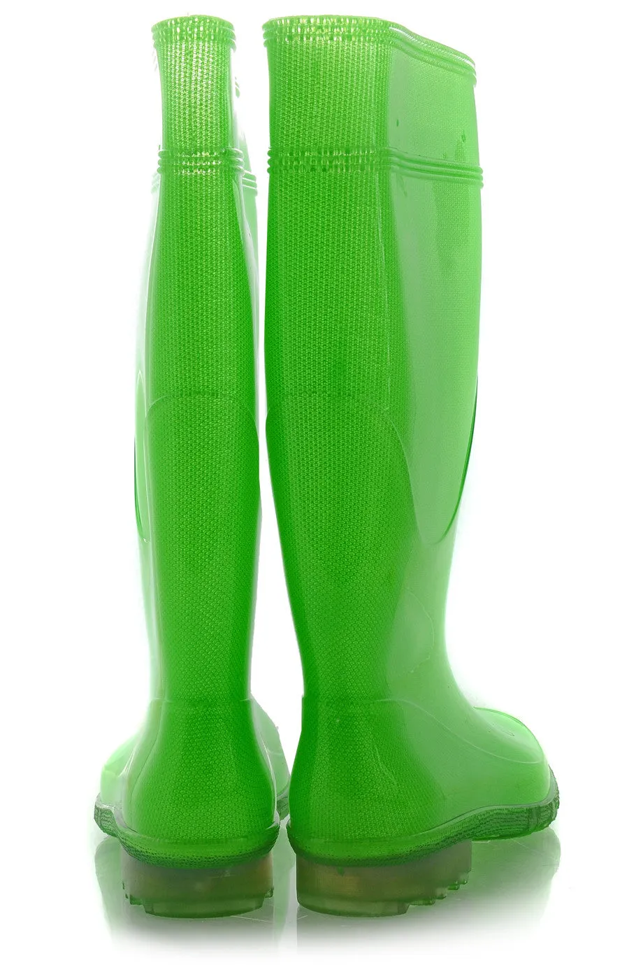 AMABEL Green Fluo Rubber Boots