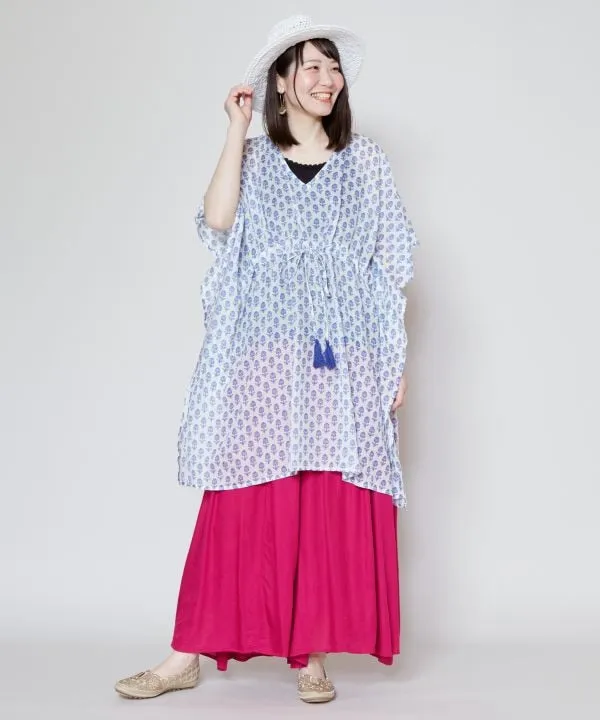 Bagru Poncho Top