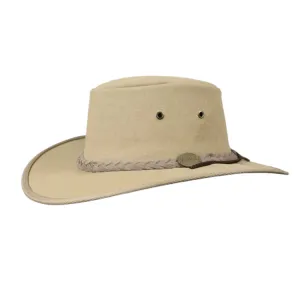 Barmah 1054 BE Beige Drover Allover Canvas Hat