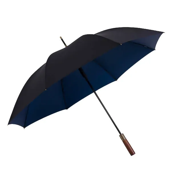 Black & Blue Strong Wooden Umbrella