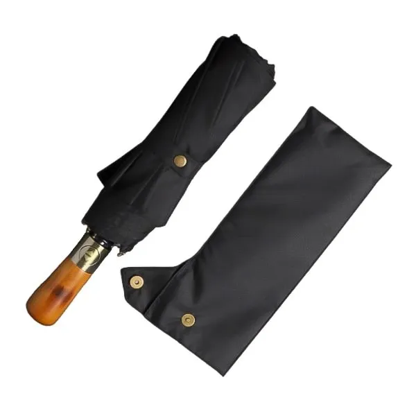 Black Automatic Windproof Folding Umbrella