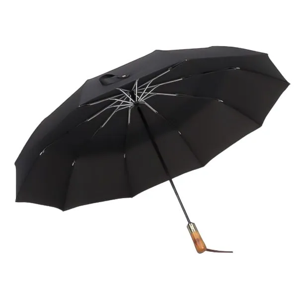 Black Automatic Windproof Folding Umbrella