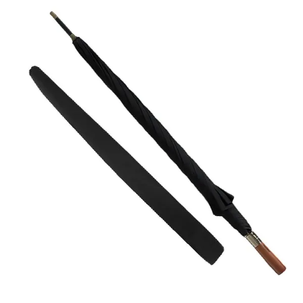 Black Strong Wooden Umbrella