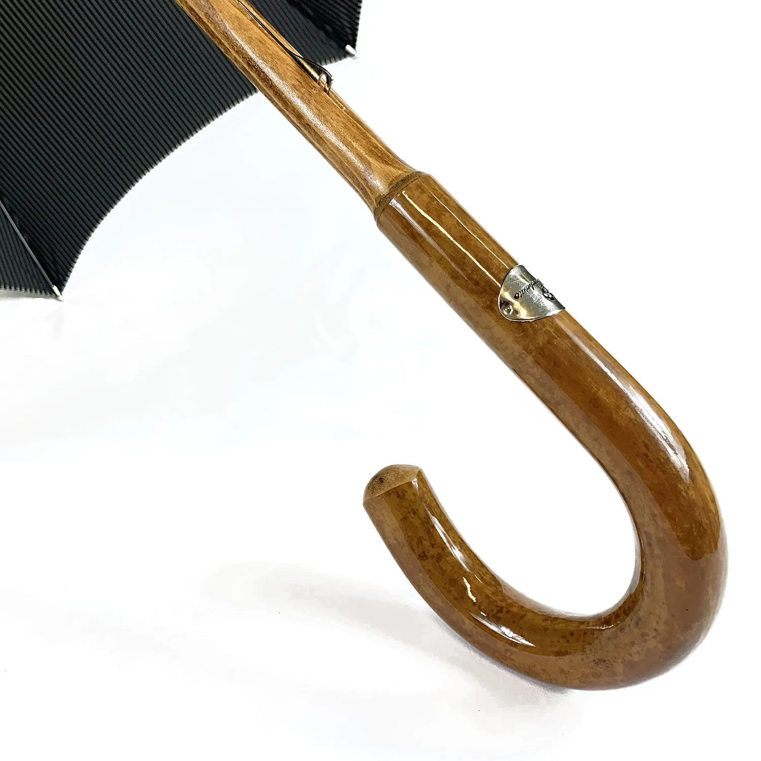 Black&White umbrella with Malacca Wood hand-curved