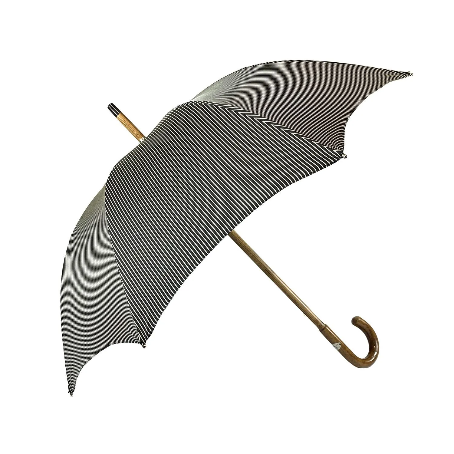 Black&White umbrella with Malacca Wood hand-curved