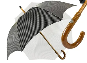 Black&White umbrella with Malacca Wood hand-curved