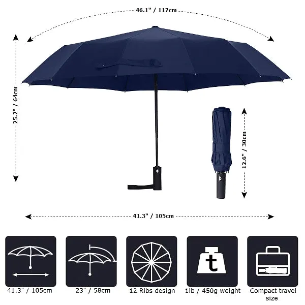 Blue Classic Travel Umbrella