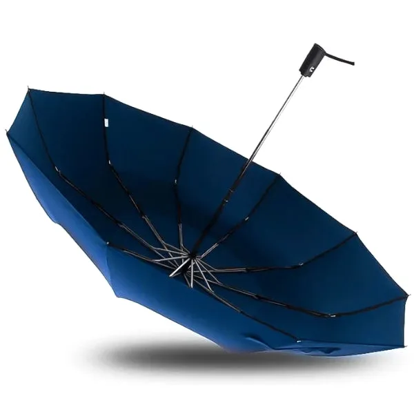 Blue Large Folding Windproof Umbrella