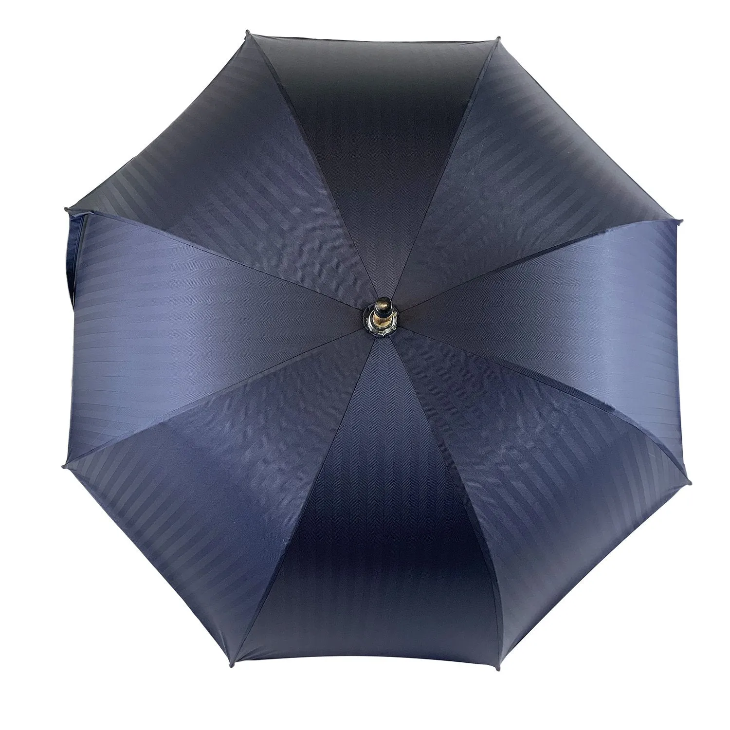 Blue Navy umbrella with Natural Chestnut Wood hand-curved