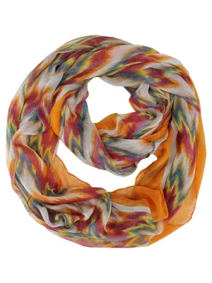 Bold Chevron Print Loop Infinity Scarf