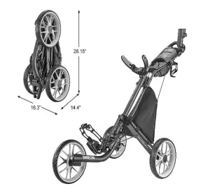 CaddyTek Caddylite EZ V8 - EZ-Fold 3 Wheel Golf Push Cart Version 8