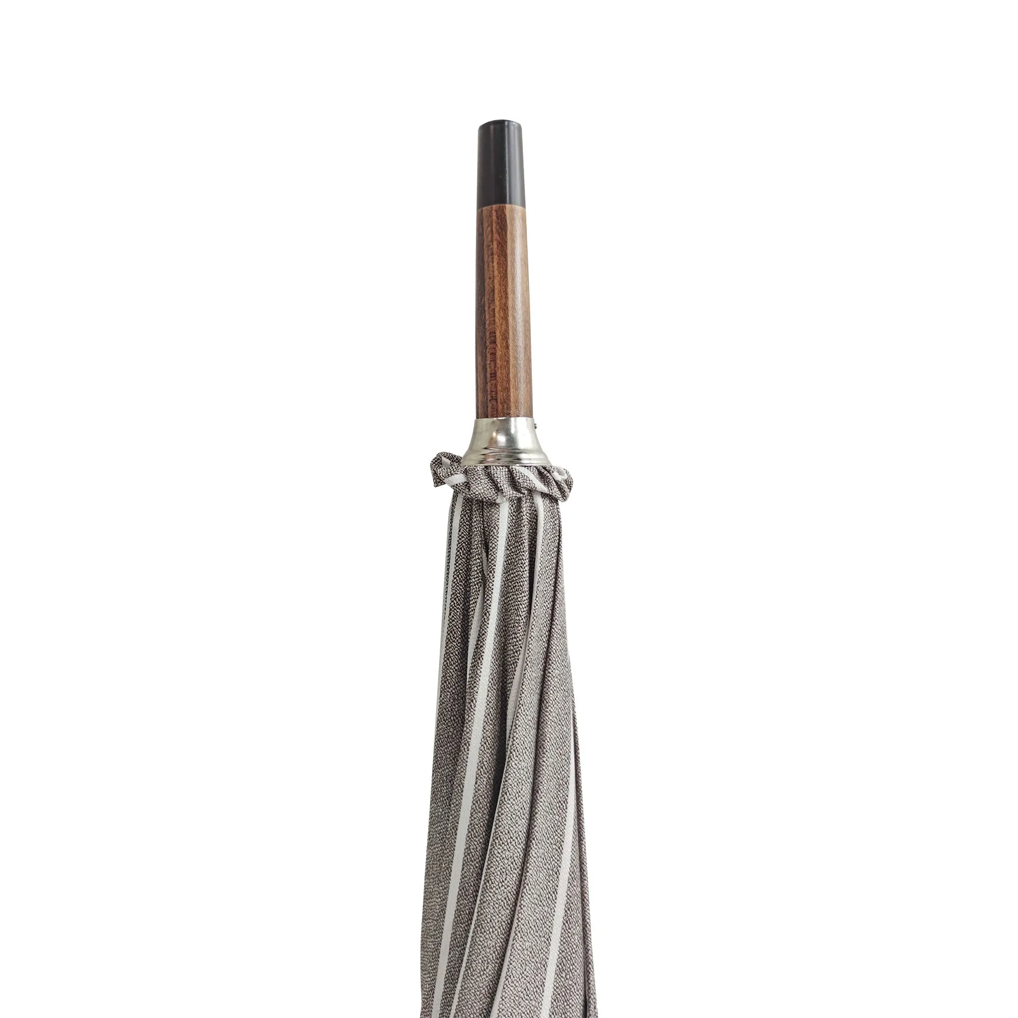 Classic Striped Umbrella with Ostrich leather handle