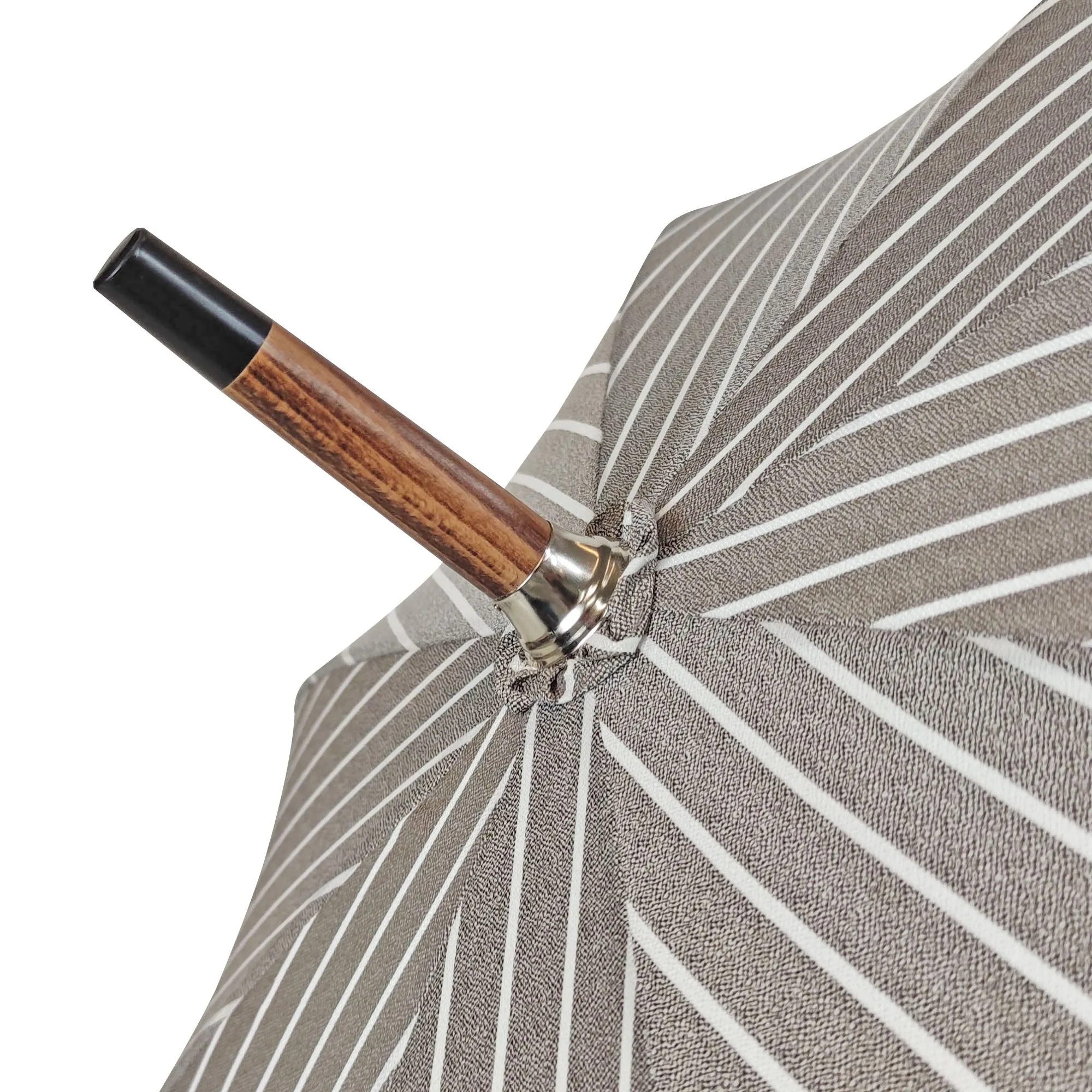 Classic Striped Umbrella with Ostrich leather handle