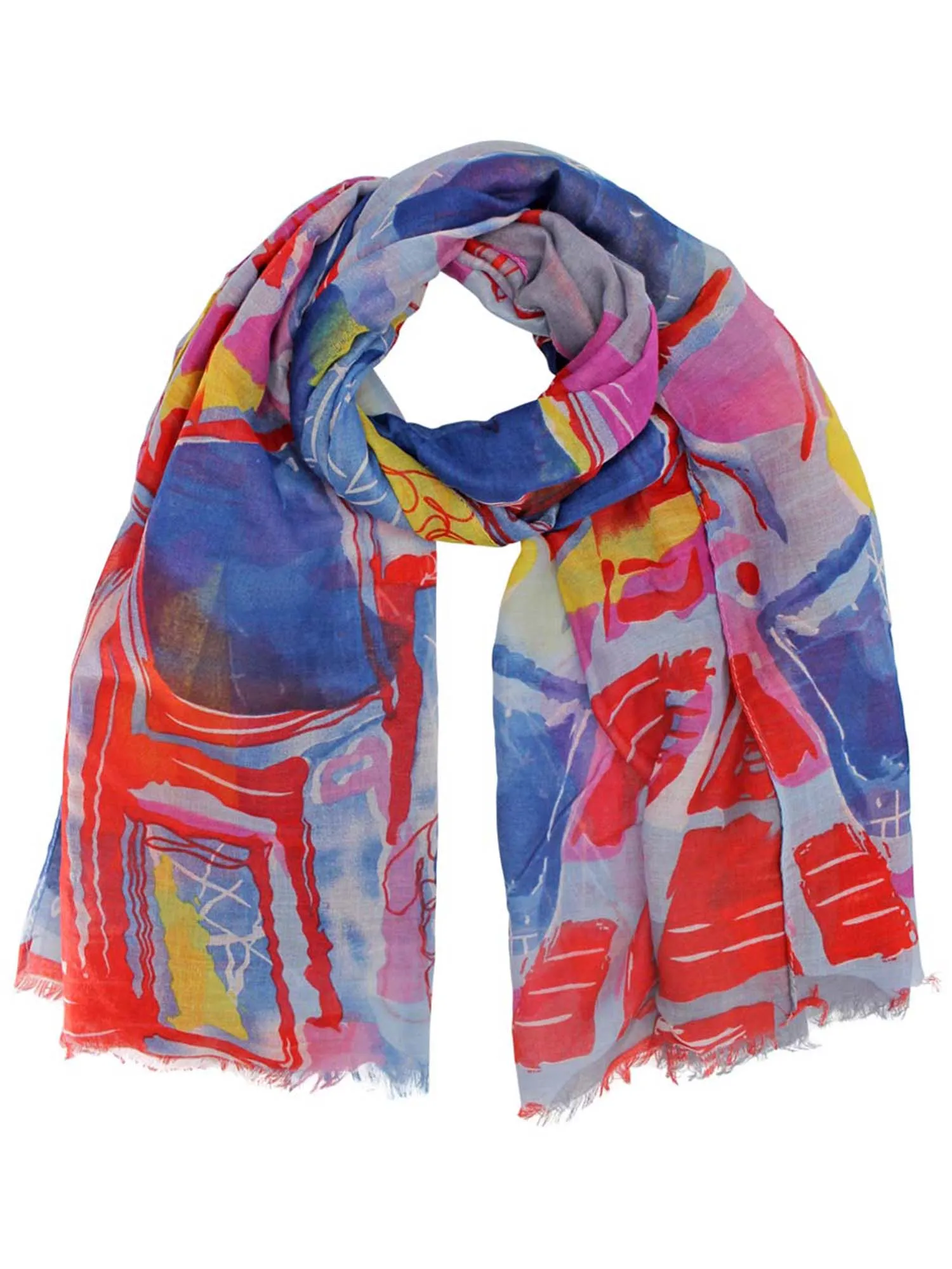 Colorful Art Deco Print Long Scarf