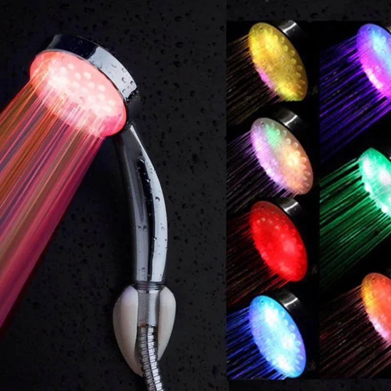 Colorful Glow Discharge Water Saving Adjustable Shower Head