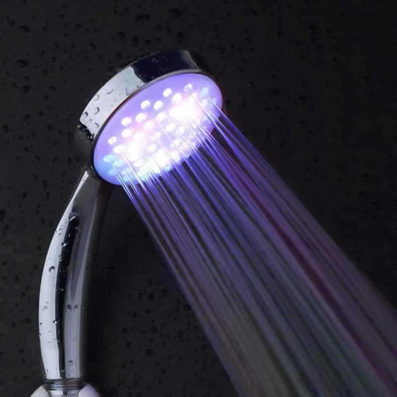 Colorful Glow Discharge Water Saving Adjustable Shower Head