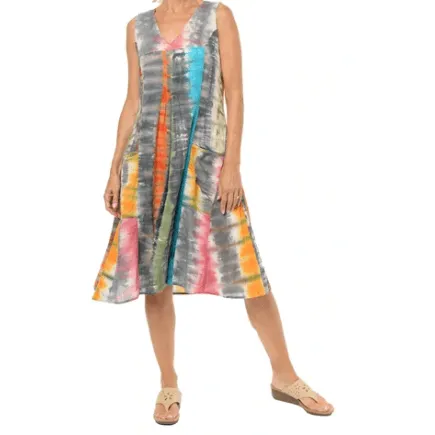 Colorful Tie-dye Sleeveless Dress by Tulip