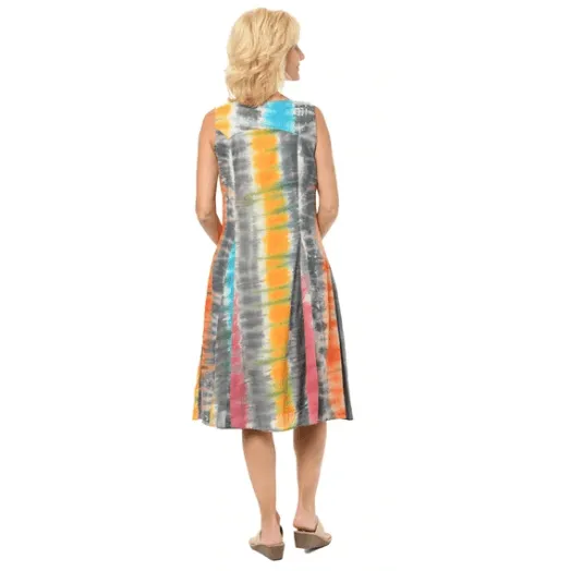 Colorful Tie-dye Sleeveless Dress by Tulip