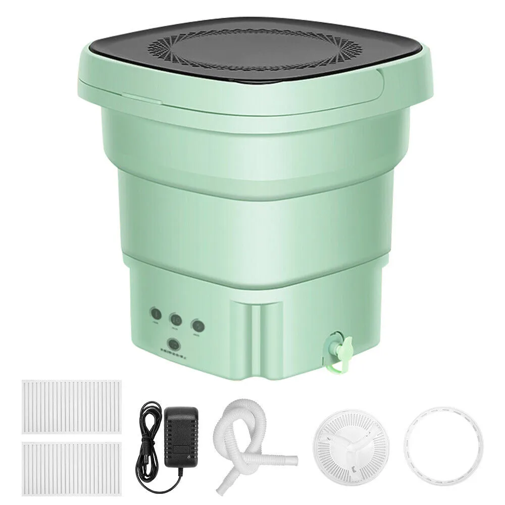 Compact Folding Mini Washing Machine, 4.5L, Portable, Green