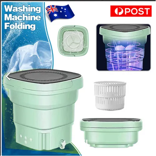 Compact Folding Mini Washing Machine, 4.5L, Portable, Green