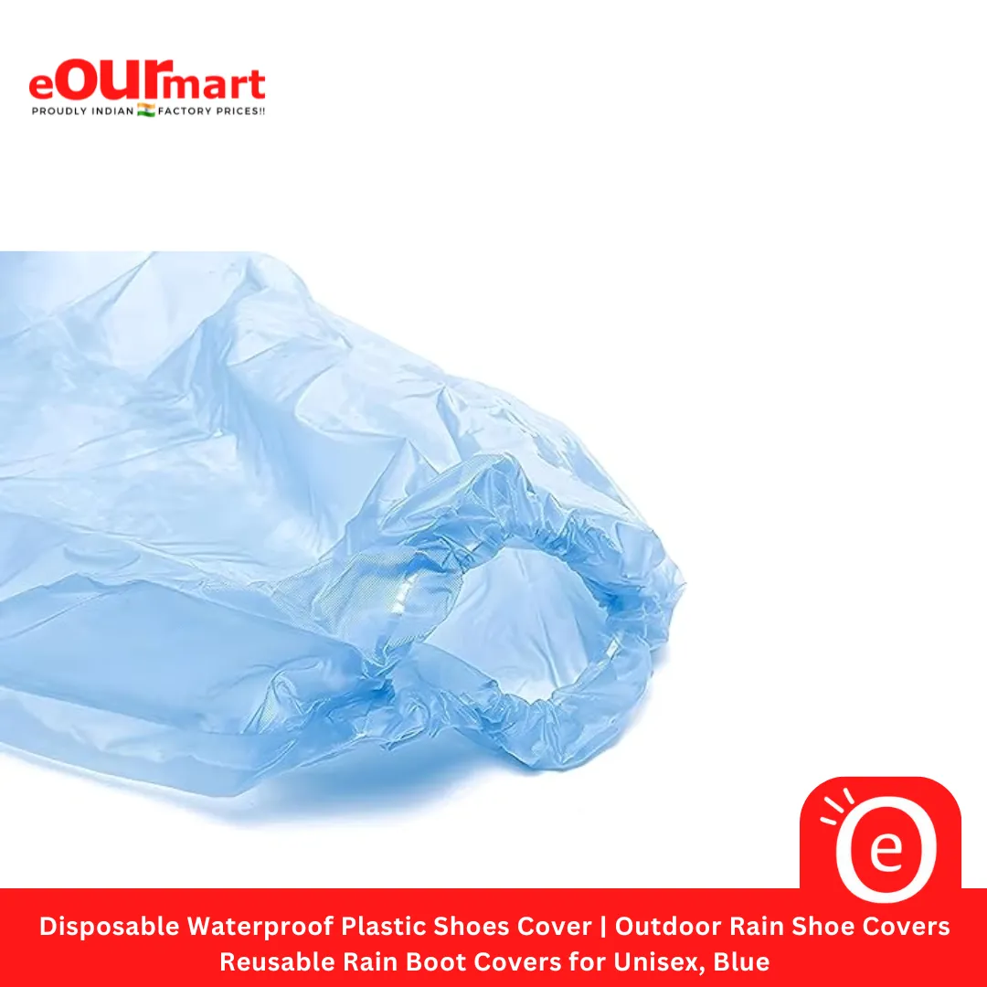 Disposable Waterproof Plastic Shoes Cover | Outdoor Rain Shoe Covers | Reusable Rain Boot Covers for Unisex, Blue