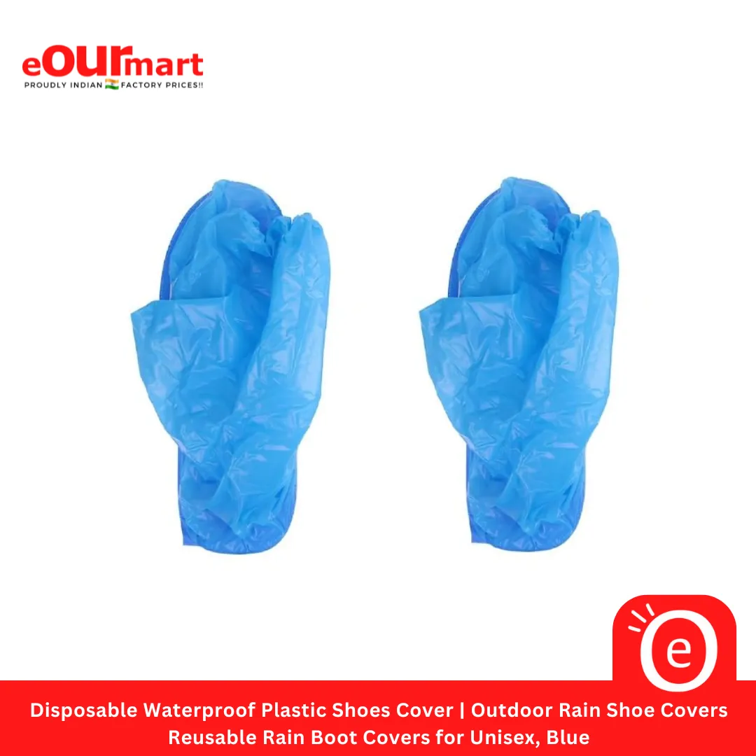 Disposable Waterproof Plastic Shoes Cover | Outdoor Rain Shoe Covers | Reusable Rain Boot Covers for Unisex, Blue