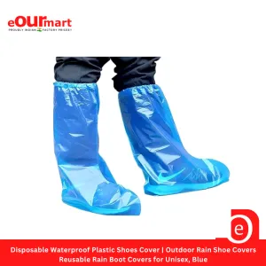 Disposable Waterproof Plastic Shoes Cover | Outdoor Rain Shoe Covers | Reusable Rain Boot Covers for Unisex, Blue