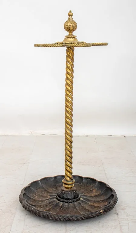 Edwardian Brass & Cast Iron Stick & Umbrella Stand