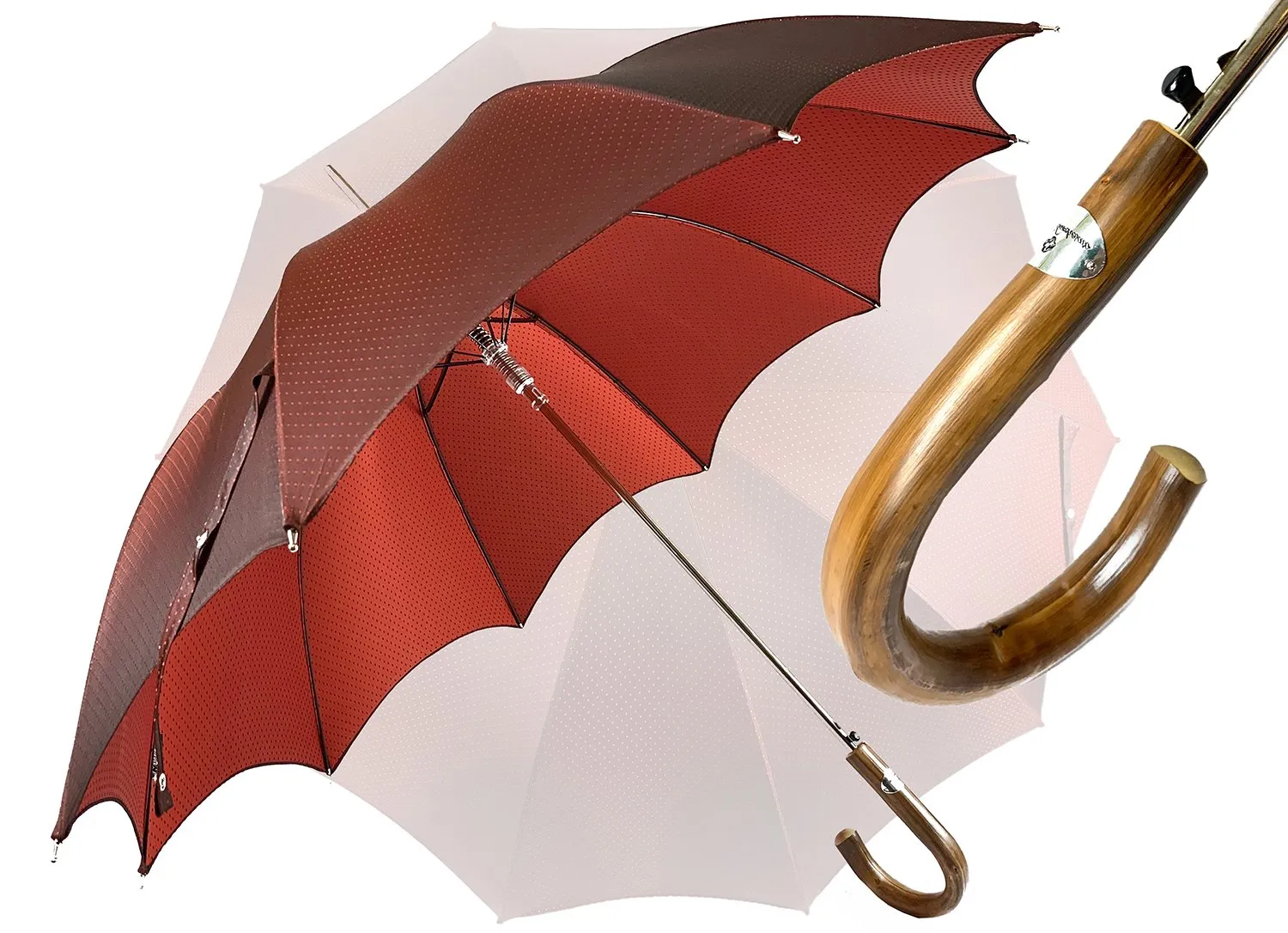 Elegant Burgundy Dot's Umbrella