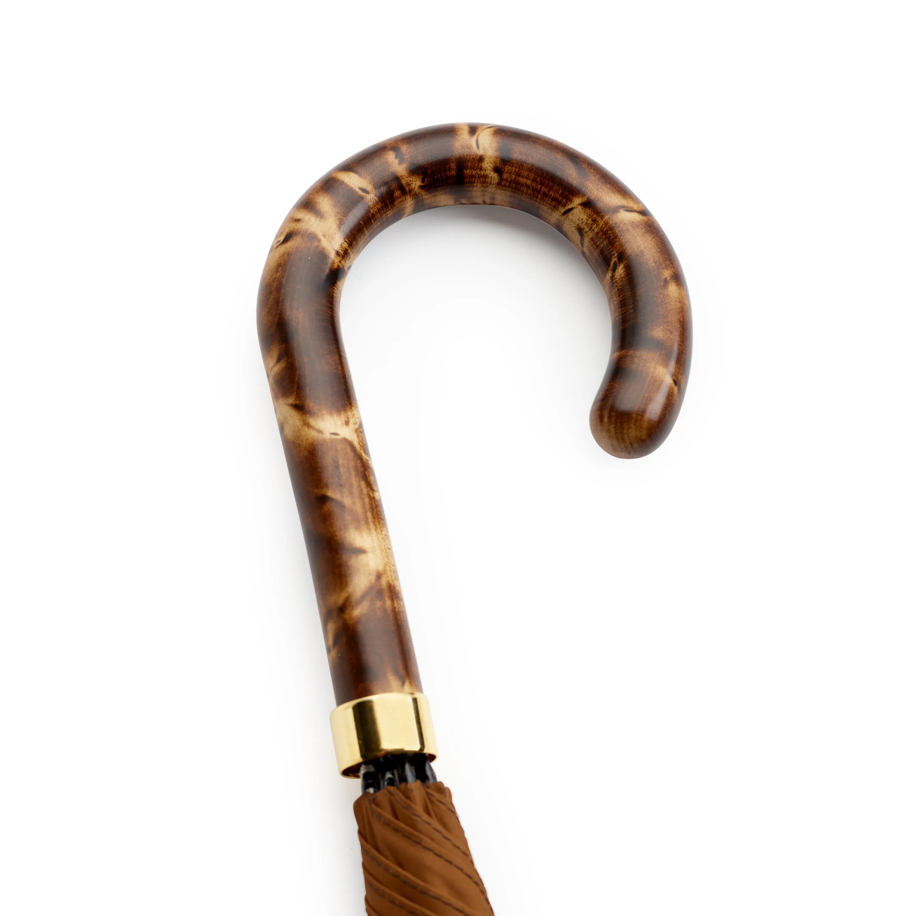 Stylish Fox Brindle Maple Gloss Handle Sienna Umbrella