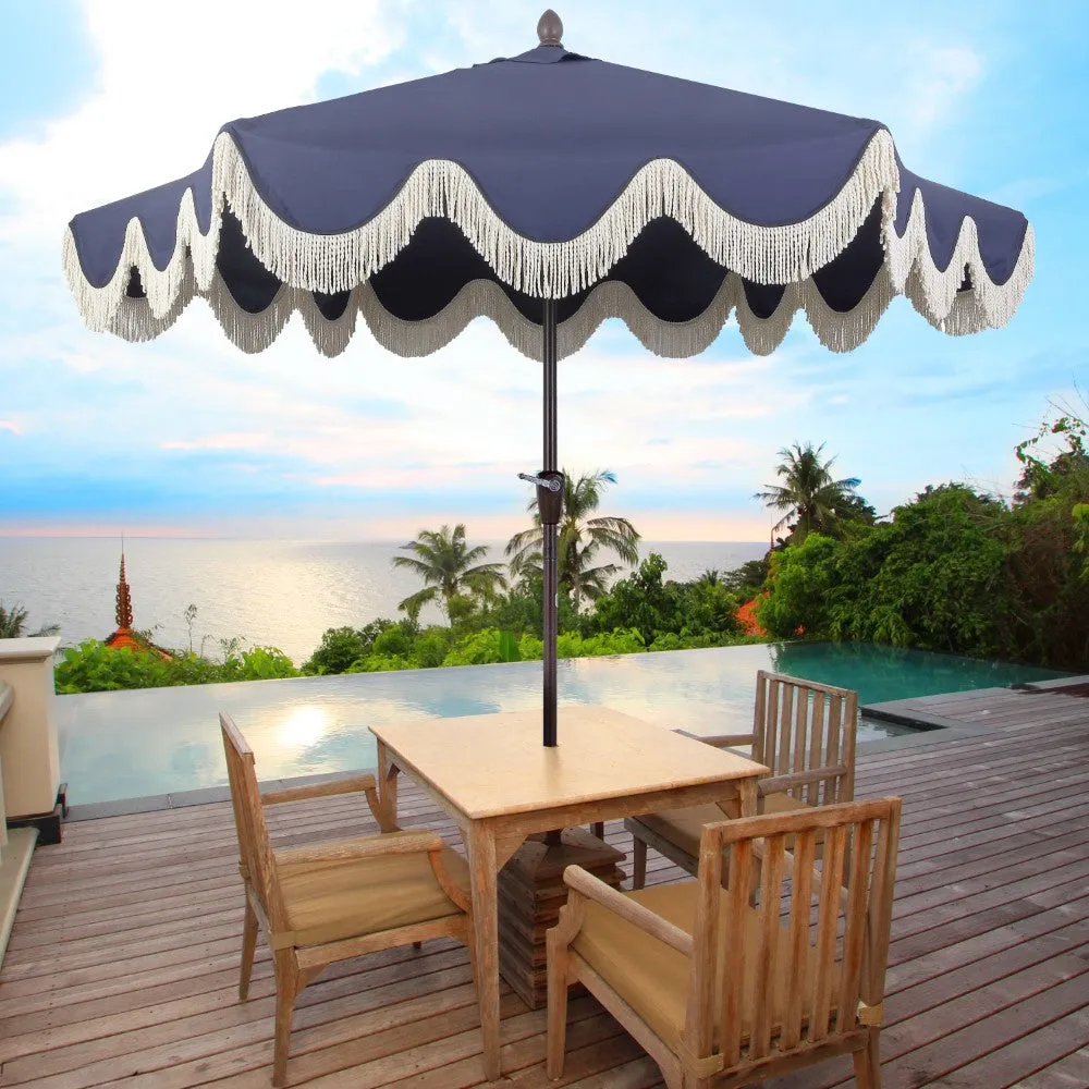 Globex 9 ft. Classic Cottage Tassel Market Patio Umbrella