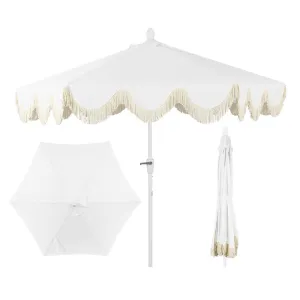 Globex 9 ft. Classic Cottage Tassel Market Patio Umbrella