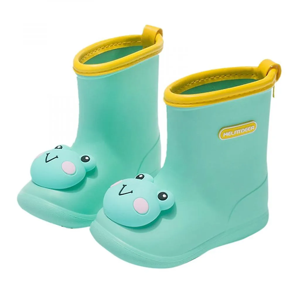 Green 170Boys Girls Cartoon Cute Dinosaur Rabbit Children Rain Shoes Waterproof Pvc Rubber Non-slip Soft Toddler Kids Casual Rain Boots