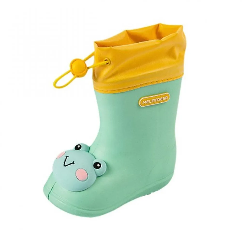 Green 180Children's Cartoon Pvc Rubber Waterproof Rain Boots Fashion Classic Baby Water Shoes Rabbit Frog Dolls Boys Girls